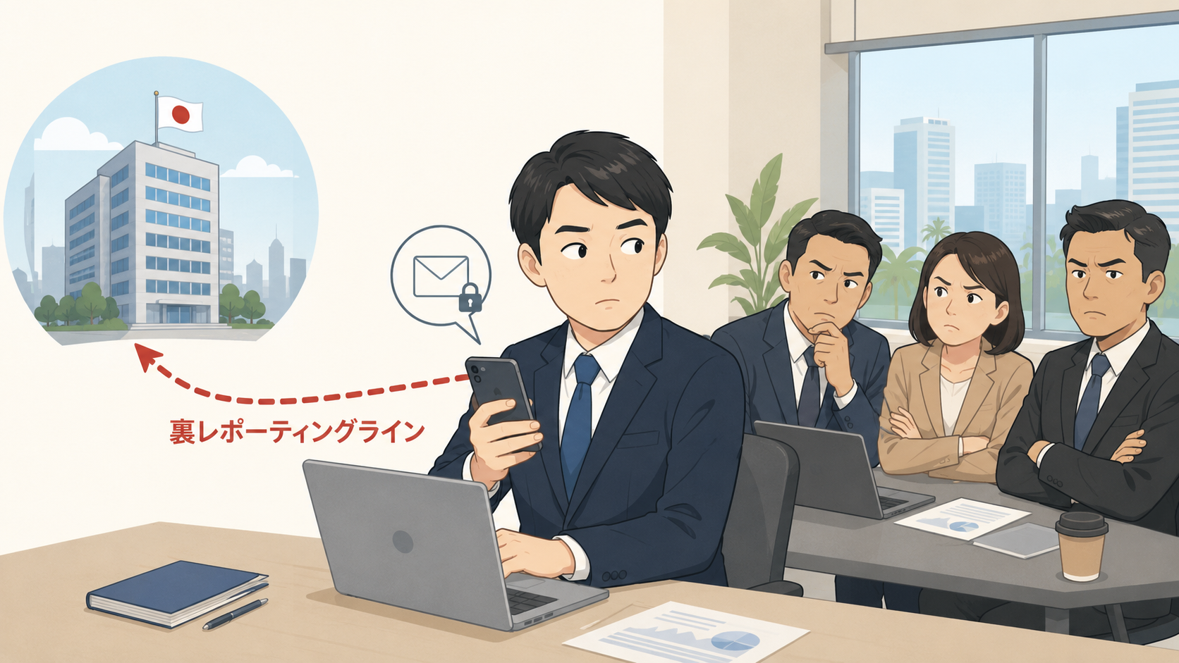海外駐在員が日本本社に裏で情報共有をすると、現地からの信頼を失うことがあります。海外子会社管理で注意すべきレポーティングラインの考え方と、信頼を得るための姿勢を解説します。