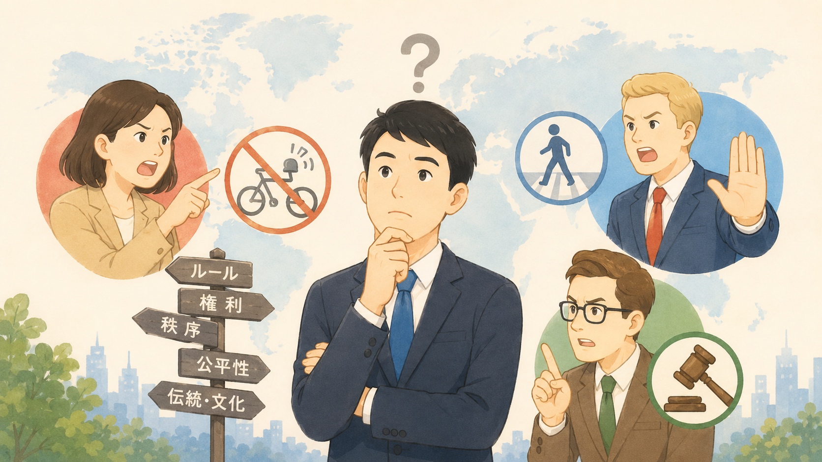 海外ビジネスでは、国によって「正しい」と感じるポイントが異なります。ルール、権利、秩序、公平性など、正義感のタイプの違いを理解し、現地でイライラや摩擦を減らすための異文化理解の視点を解説します。